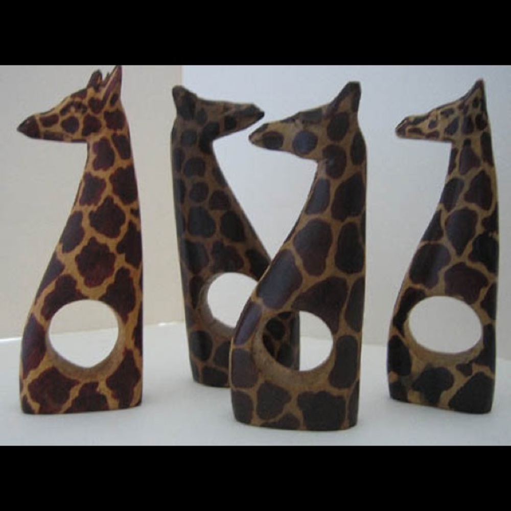 Napkin rings set giraffe